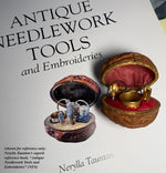 Antique French 19th century Petit Novelty Sewing Tools Etui, a Real Walnut, Thimble, Scissors, Etc.