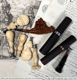 RARE Antique French Hand Carved Dieppe Ivory Sceau, Sealing Wax Seal , Armorial Crest Monogram