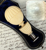 Superb Antique French Hand Carved Ivory Sceau, Wax Seal, Balon or Balloon Form, No Monogram