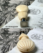 Superb Antique French Hand Carved Ivory Sceau, Wax Seal, Balon or Balloon Form, No Monogram