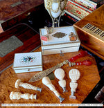 Stunning Antique French Hand Carved Ivory Sceau, Wax Seal with Crown Monogram Untitled Noble