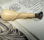 Fine Antique Early 1800s French Hand Carved Dieppe, France Ivory Sceau, Wax Seal, Elegant Engraved Monogram