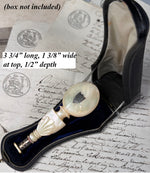 Fine Antique French Hand Carved Palais Royal Mother of Pearl Wax Seal, Sceau w D M Monogram