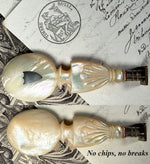 Fine Antique French Hand Carved Palais Royal Mother of Pearl Wax Seal, Sceau w D M Monogram