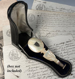 Fine Antique French Hand Carved Palais Royal Mother of Pearl Wax Seal, Sceau w D M Monogram