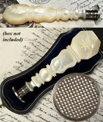 Large Carved 19th Century Mother of Pearl Antique French Sceau, Wax Seal, Excellent Condition