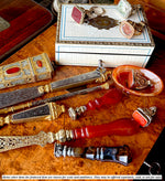 S D Monogram Antique French or Bohemian Banded Agate and Silver Sceau, Sealing Wax Seal