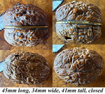 Antique French 19th century Petit Novelty Sewing Tools Etui, a Real Walnut, Pocket Knife, Scissors, Etc.