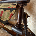 Antique 20.25" Lathe Turned French Tabletop or Lap Top Embroidery or Needlework Frame, Stand, Stretcher