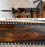 Antique 20.25" Lathe Turned French Tabletop or Lap Top Embroidery or Needlework Frame, Stand, Stretcher