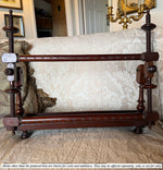 Elegant Antique 19.75" Lathe Turned French Tabletop or Lap Top Embroidery or Needlework Frame, Stand, Stretcher