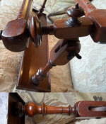 Elegant Antique 19.75" Lathe Turned French Tabletop or Lap Top Embroidery or Needlework Frame, Stand, Stretcher