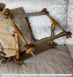 Antique 16.25" Lathe Turned French Tabletop or Lap Top Embroidery or Needlework Frame, Stand, Stretcher