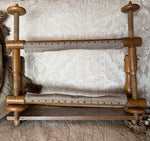 Antique 16.25" Lathe Turned French Tabletop or Lap Top Embroidery or Needlework Frame, Stand, Stretcher