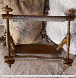Antique 16.25" Lathe Turned French Tabletop or Lap Top Embroidery or Needlework Frame, Stand, Stretcher