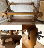 Antique 16.25" Lathe Turned French Tabletop or Lap Top Embroidery or Needlework Frame, Stand, Stretcher