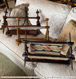 Antique 16.25" Lathe Turned French Tabletop or Lap Top Embroidery or Needlework Frame, Stand, Stretcher