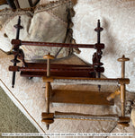 Antique 16.25" Lathe Turned French Tabletop or Lap Top Embroidery or Needlework Frame, Stand, Stretcher