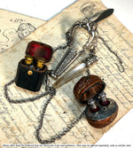 RARE Antique French Cranberry Glass, Silver Scent or Perfume Caddy, Nécessaire, is a Real Walnut Shell