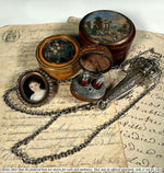 Charming c.1840s Portrait Miniature of a Child, Young Girl in French Paste Gem Set Easel Frame