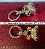 Antique Victorian Era Rolled Gold & Carnelian Wax Seal or Sceau, Fob Seal