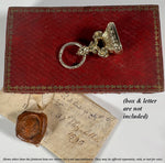 Antique Victorian Era Rolled Gold & Carnelian Wax Seal or Sceau, Fob Seal