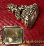 Fine Antique Victorian Era Rolled Gold & Cut Crystal Wax Seal or Sceau, Fob Seal