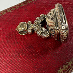 Fine Antique Victorian Era Rolled Gold & Cut Crystal Wax Seal or Sceau, Fob Seal