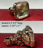Fine Antique Victorian Era Rolled Gold & Cut Crystal Wax Seal or Sceau, Fob Seal