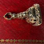 Fine Antique Victorian Era Rolled Gold & Cut Crystal Wax Seal or Sceau, Fob Seal