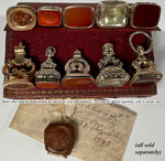 Fine Antique Victorian Era Rolled Gold & Cut Crystal Wax Seal or Sceau, Fob Seal