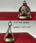 Fine Antique Victorian Era Rolled Gold & Carnelian Wax Seal or Sceau, Fob Seal