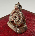 Fine Antique Victorian Era Rolled Gold & Carnelian Wax Seal or Sceau, Fob Seal