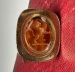 Antique Victorian Era Gold Plated Wax Seal or Sceau, Fob Seal, Lion Rampant