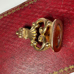 Antique Victorian Era Gold Plated Wax Seal or Sceau, Fob Seal, Lion Rampant