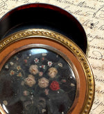 Fine Antique 18th Century Vernis Martin, 18k Gold, Wax Flower Bonboniere, Snuff or Patch Box
