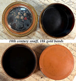 Fine Antique 18th Century Vernis Martin, 18k Gold, Wax Flower Bonboniere, Snuff or Patch Box