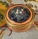 Fine Antique 18th Century Vernis Martin, 18k Gold, Wax Flower Bonboniere, Snuff or Patch Box