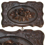 Antique Victorian Era Black Forest Carved 9.5" Jewelry Box, Serpentine Shape with Flowers