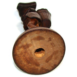 Antique 19th C. Swiss Black Forest Carved 9" Figural Match or Toothpick Holder, Jovial Figure