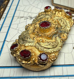 Heavy 14k, 16k Antique Gold Bracelet or Necklace Clasp 14.67 Grams plus Ruby or Garnets, Georgian to Victorian