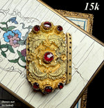 Heavy 14k, 16k Antique Gold Bracelet or Necklace Clasp 14.67 Grams plus Ruby or Garnets, Georgian to Victorian