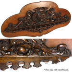 Antique Victorian Era Black Forest Style 23" Tobacco Pipe Rack, Ornate Hand Carved Decoration