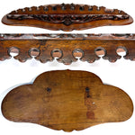 Antique Victorian Era Black Forest Style 23" Tobacco Pipe Rack, Ornate Hand Carved Decoration