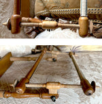 Child or Doll Antique Lathe Turned French Tabletop or Lap Top Embroidery or Needlework Frame, Stand, Stretcher