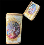 Fine c. 1750s Staffordshire Bilston or Battersea Kiln-fired Enamel Etui or Nécessaire, 5 Figural Vignettes