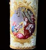 Fine c. 1750s Staffordshire Bilston or Battersea Kiln-fired Enamel Etui or Nécessaire, 5 Figural Vignettes