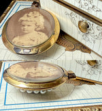 Large Antique Victorian 15k Gold Mourning Locket Pendant w 20 fine 3 mm Pearls + Agate