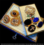 Antique 16k Gold Mounted Lapis Lazuli Mourning Memento Locket, Glass On One Side, c.1860s