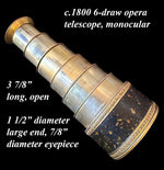 Antique French 6-Draw Opera Glass, Telescope, Monocular, Napoleon Era Vernis Martin Barrel